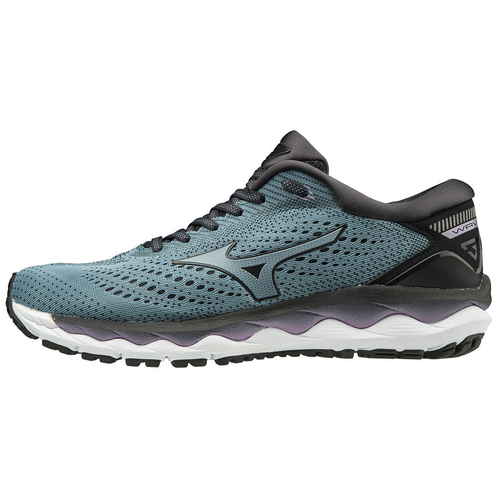 Sapatilhas Running Mizuno WAVE SKY 3 - Mulher - Azuis/Pretas/Prateadas - GIMTU1045